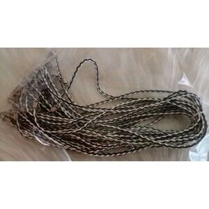 New Braided Faux Leather Necklace Cord for Pendants Black & White 17" + Extender